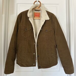 Levi's Brown Corduroy Sherpa Lined Jacket SNAP TRUCKER JACKET